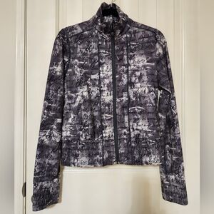 Rare Lululemon Da Bomber Jacket Inky Manifesto Size 8